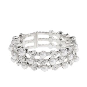 3 Row Pave & Pearl Station Cuff